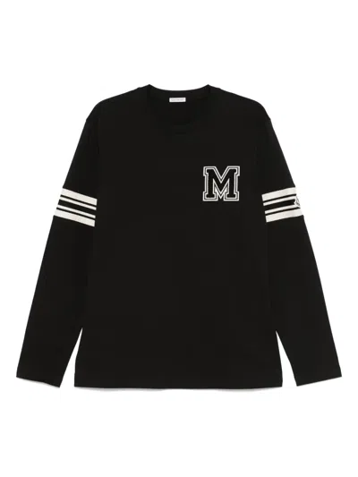 Moncler M-embroidered T-shirt In Black