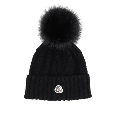 Moncler M4506 Cable Knit Virgin Wool Beanie In Multi