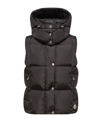 Moncler Macareux Down Vest In Black
