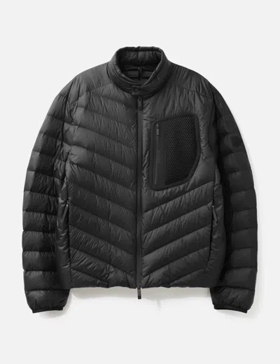 Moncler Mackinac Diagonal-quilted Down Biker Jacket In Black