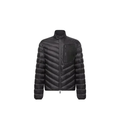 Moncler Veste De Motard À Matelassage Diagonal Mackinac, Homme, Noir, Taille: 6 In Black