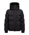 Moncler Madeira Hooded Short Down Jacket In Animal Print