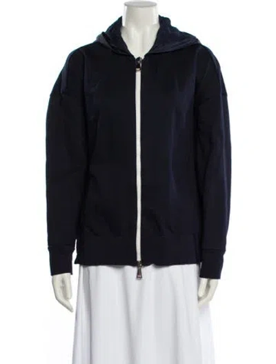 Pre-owned Moncler Maglia Bomber Jacket In Blue