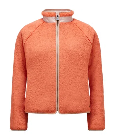 Moncler Maglia Fleece Reversible Jacket In Red