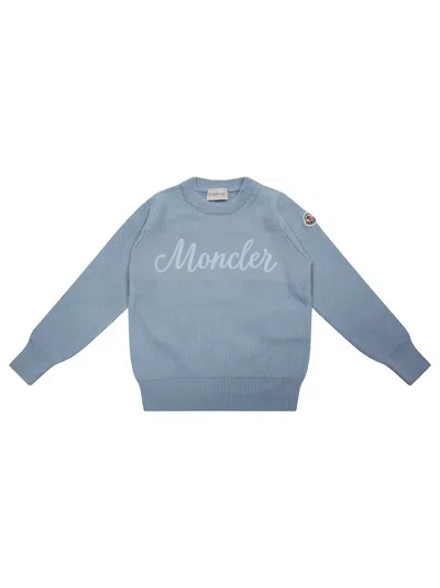Moncler Maglia Gc Logo In Light Blue