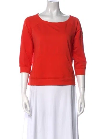 Pre-owned Moncler Maglia Girocollo Bateau Neckline Top In Orange