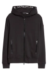 Moncler Men's Logo-tape Fleece Zip Hoodie In Black