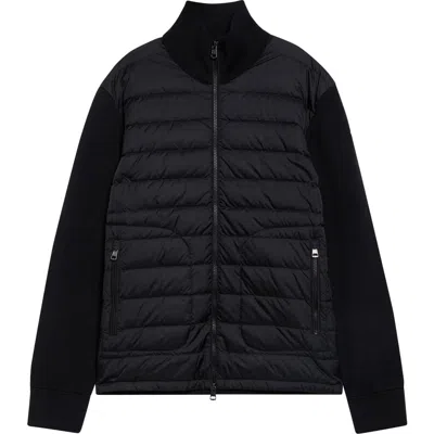 Moncler Maglia Mixed Media Cardigan In Black