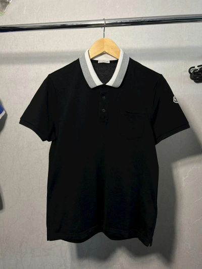 Pre-owned Moncler Maglia Polo Manica Corts In Black