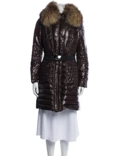 Pre-owned Moncler Maillol Giubbotto Nylon Down Coat In Brown