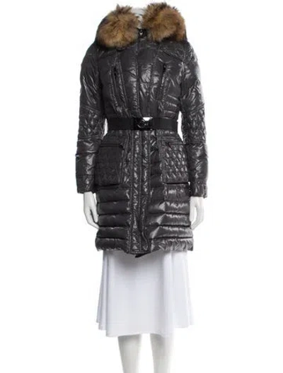 Pre-owned Moncler Maillol Nylon Down Coat In Gray