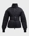 Moncler Maipo Appliquéd Belted Quilted Padded Shell Down Ski Jacket In Black