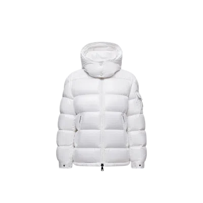 MONCLER MONCLER DOUDOUNE COURTE À CAPUCHE MAIRE, FEMME, BLANC, TAILLE: 4