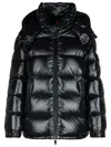 Moncler Maire Hooded Quilted Glossed-shell Down Jacket In Black