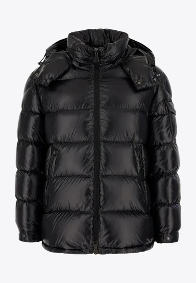 Moncler Maire Hooded Down Jacket In Black