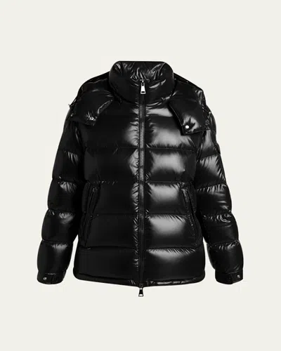 Moncler Maire Hooded Short Down Jacket In Black