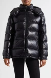 Moncler Maire Hooded Short Down Puffer Jacket In Black