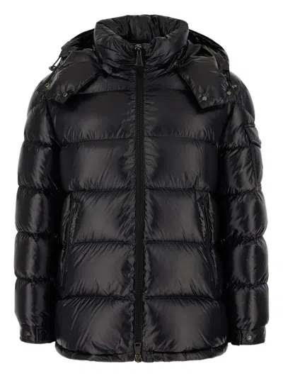 Moncler Piumino Corto Maire Con Cappuccio In Black