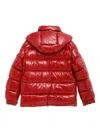 Moncler Short Down Jacket Hooded Design In Red
