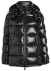 Moncler Padded Polyamide Jacket Zipped Pockets In Black