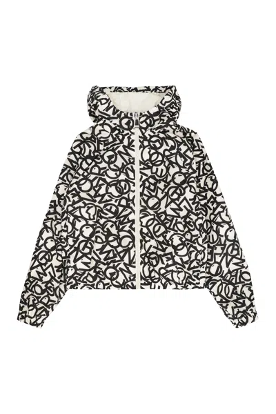 Moncler Kids' Maisha Hooded Techno Fabric Raincoat In White