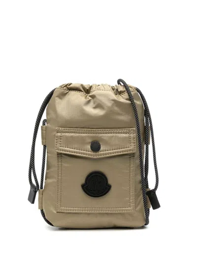 Moncler Makaio Logo-patch Crossbody Bag In Brown