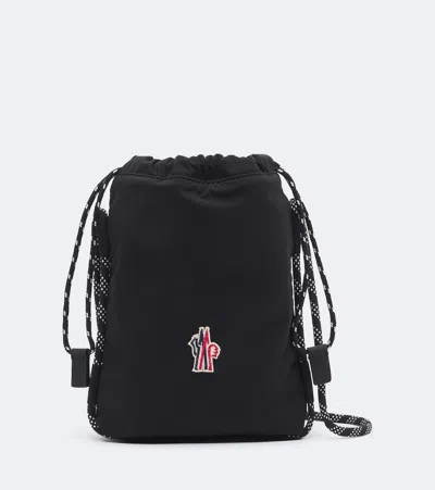 Moncler Makaio Logo-patch Drawstring Cross Body Bag In Black