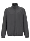 Moncler Cuffed High Collar Jacket In Blue