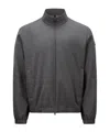 Moncler Cuffed High Collar Jacket In Dark Gray