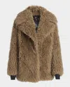 Moncler Malenco Faux Fur Jacket In Tan