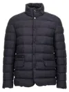 Moncler Men's Straight Cut Down Jacket With Concealed Hood In Black
