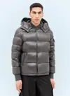 Moncler Maljasset Slim-fit Quilted Lacquered-nylon Hooded Down Jacket In Grey