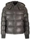 Moncler Maljasset Slim-fit Quilted Lacquered-nylon Hooded Down Jacket In Grey