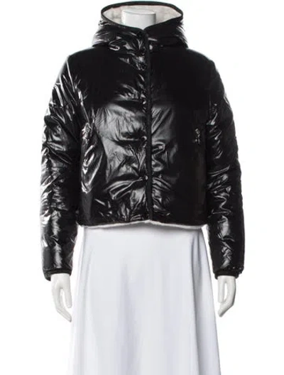 Pre-owned Moncler Malpas Giubbotto Faux Fur Reversible Nylon Down Jacket In Black