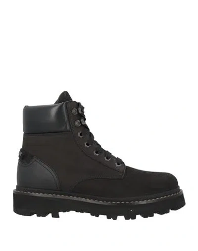 Moncler Man Ankle Boots Black Size 8 Leather