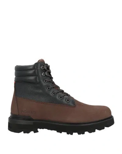 Moncler Man Ankle Boots Brown Size 12 Leather