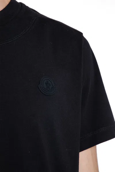 Moncler Man Black T-shirts & Tank Tops