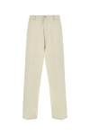 Moncler Mens Ivory Drawstring Two-slip-pockets Wide-leg Relaxed-fit Cotton-blend Trousers In White
