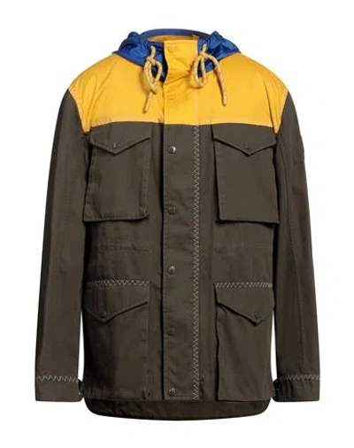 Moncler Man Jacket Military Green Size 5 Cotton, Polyamide