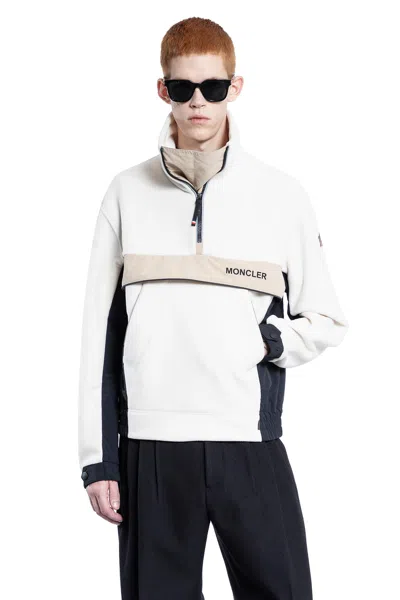 MONCLER MAN OFF-WHITE SWEATSHIRTS