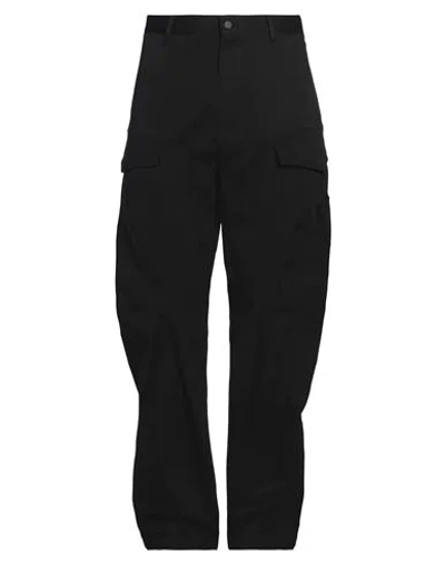 Moncler Black Logo Patch Cargo Pants In 999 Black