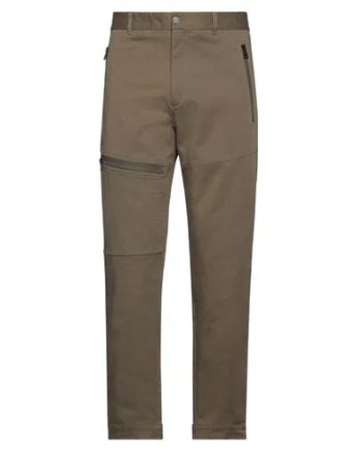 Moncler Man Pants Military Green Size 34 Cotton, Elastane