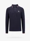 Moncler Cotton Polo Shirt In Blue