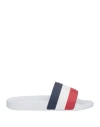 Moncler Basile Striped Rubber Sliders In White