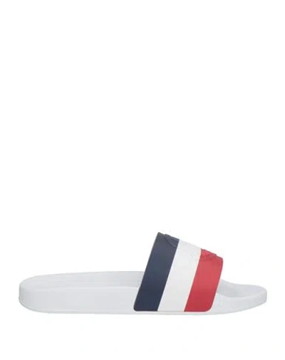 Moncler Basile Embossed Logo Slides In White