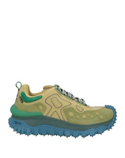 Moncler Man Sneakers Military Green Size 9 Textile Fibers