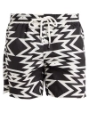 Moncler Geometric Print Swim Trunks In Black