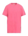Moncler Man T-shirt Fuchsia Size Xxl Cotton, Polyester In Pink