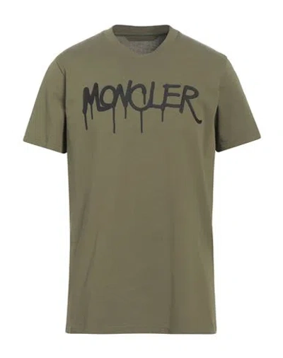Moncler Man T-shirt Military Green Size 3xl Cotton