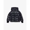 Moncler Navy Manaem Hooded Down Jacket 4-10 In Black